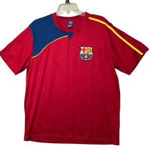 FC Barcelona Shirt Mens Large Red Blue Yellow Soccer Football FCB Barcelona Tee
